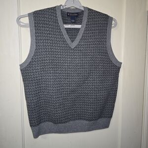 Brooks Brothers Vintage Sweater Vest Mens Gray Lambswool Pullover Medium